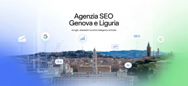 agenzia-seo-genova-strategia-ai-locale Agenzia SEO Genova: illustrazione della strategia locale con ottimizzazione per Google, assistenti vocali e intelligenza artificiale.