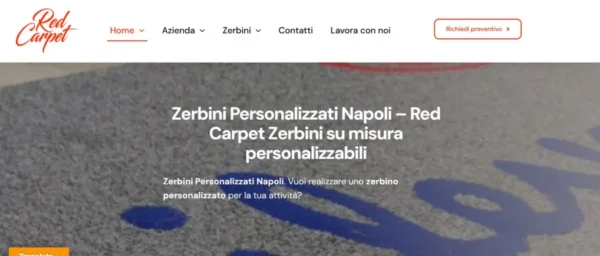 Come il nostro SEO Basic ha portato Red Carpet Zerbini in prima pagina in tutta Italia
