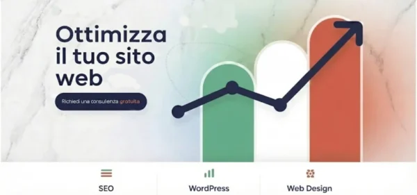 Consulenza SEO WordPress Italia: grafico crescita organica e ottimizzazione sito web gestito da Agenzia SEO WP