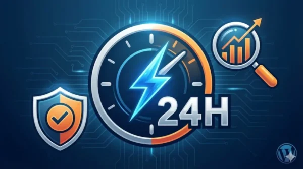 Infografica Agenzia SEO WordPress: Qualità del Servizio e Risposta in 24 ore