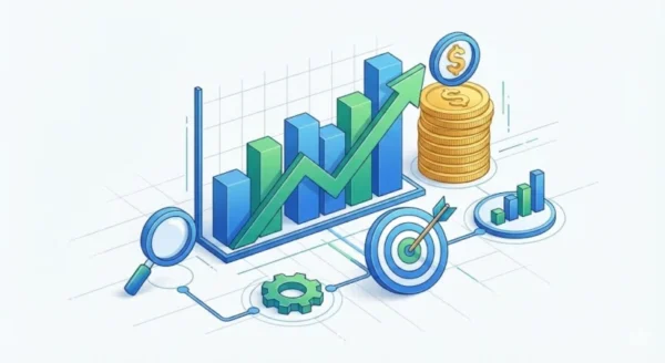 Infografica ROI SEO WordPress: rappresentazione grafica del ritorno economico e della crescita organica attraverso l'ottimizzazione dei motori di ricerca.