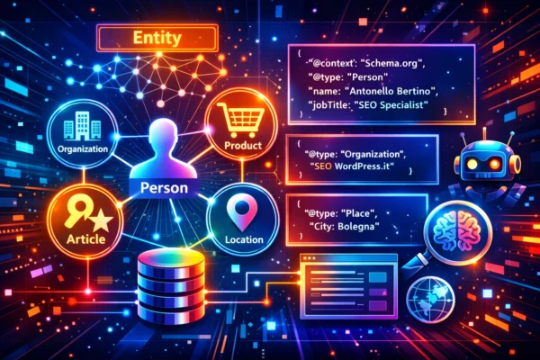 Entità e relazioni nel markup dati strutturati attraverso JSON‑LD sartoriale